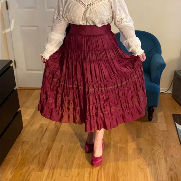 Ideology Budapest boho 100% silk skirt size 10 - Picture 6 of 12